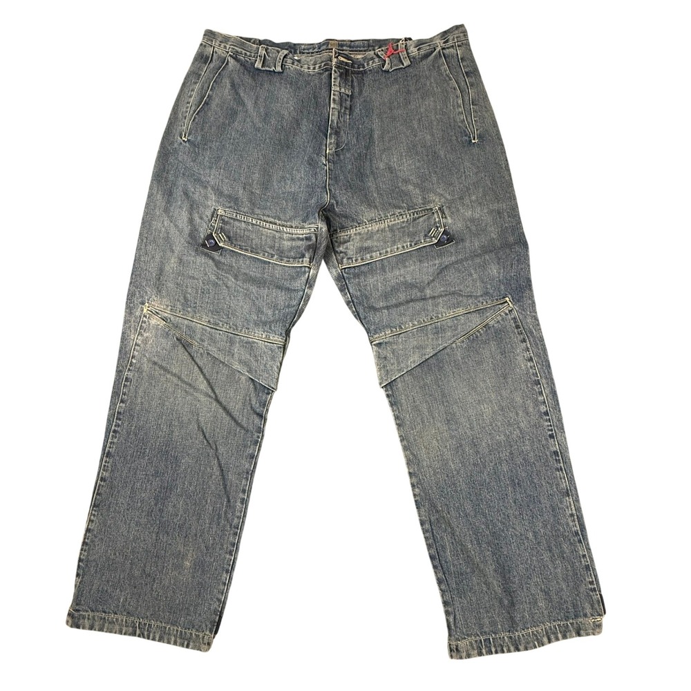 VTG Marithe Francois Girbaud Passager Blue Baggy Cargo Jeans Shuttle Tape Mens